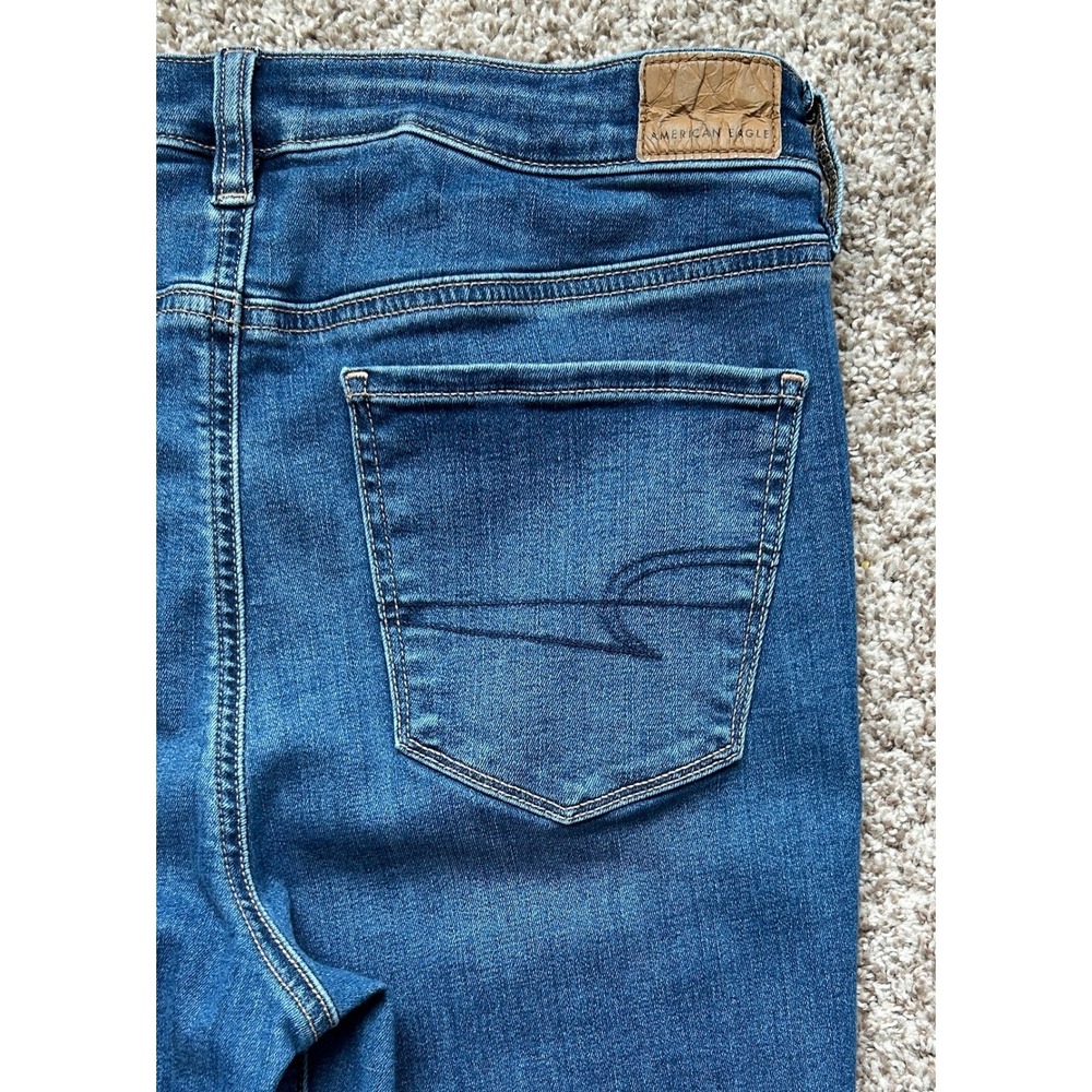 American Eagle High Rise Jegging Jeans Womens I 14 Short I Medium Wash Stretch - Picture 6 of 9